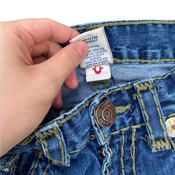 Vintage True Religion Jeans Size 34 Leather Tab RARE Blue - Picture 7 of 10